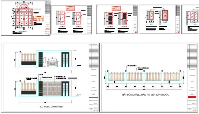 Bản vẽ cad cổng nhà